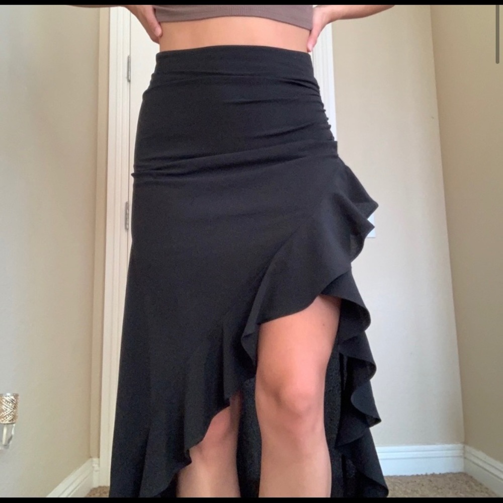 Black asymmetrical skirt